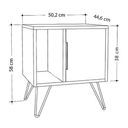 Κομοδίνο Μελαμίνης Glynn Megapap Χρώμα Λευκό 50,2x44,6x58εκ.