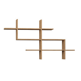 Ραφιέρα Τοίχου Halic Megapap Μελαμίνης Χρώμα Φυσικό Οξιάς 150x22x82εκ.