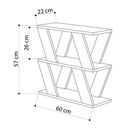 Τραπεζάκι Βοηθητικό Lazena Megapap Μελαμίνης Χρώμα Γκρι Ρετρό 60x22x57εκ.