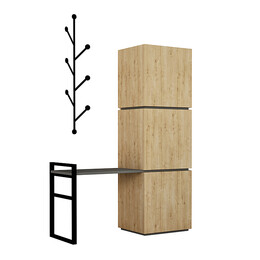 Έπιπλο Εισόδου με Κρεμάστρα Mello Megapap από Μελαμίνη Χρώμα Φυσικό Οξιάς 109x39x149εκ.