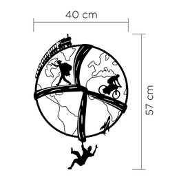 Διακοσμητικό Τοίχου Free Soul Megapap Μεταλλικό Χρώμα Μαύρο 40x2x57εκ.