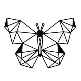 Διακοσμητικό Τοίχου Butterfly Megapap Μεταλλικό Χρώμα Μαύρο 50x2x35εκ.