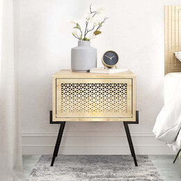 Κομοδίνο Μελαμίνης Naive Megapap Χρώμα Φυσικό Οξιάς 48x34x51εκ.