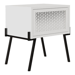 Κομοδίνο Μελαμίνης Naive Megapap Χρώμα Λευκό 48x34x51εκ.