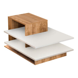 Τραπεζάκι Σαλονιού Venus Megapap από Μελαμίνη Χρώμα Λευκό - Καρυδί 85x60x43,6εκ.