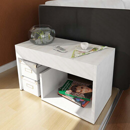 Τραπεζάκι Βοηθητικό Rosana Megapap από Μελαμίνη Χρώμα Λευκό 35x29,5x60εκ.