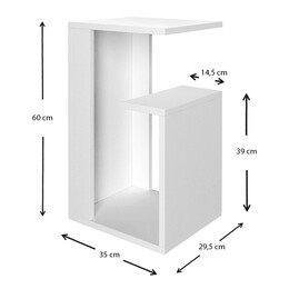 Τραπεζάκι Βοηθητικό Rosana Megapap από Μελαμίνη Χρώμα Λευκό 35x29,5x60εκ.