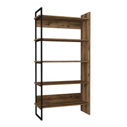 Βιβλιοθήκη Μελαμίνης Cecilia Megapap Χρώμα Καπνιστή Καρυδιά 91,8x34,8x180εκ.