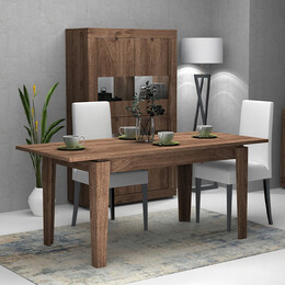 Τραπέζι Μελαμίνης Helmut Megapap Επεκτεινόμενο Χρώμα Καρυδί 160/200x90x76εκ.