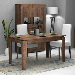 Τραπέζι Μελαμίνης Helmut Megapap Επεκτεινόμενο Χρώμα Καρυδί 160/200x90x76εκ.