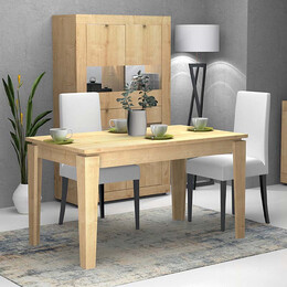 Τραπέζι Μελαμίνης Helmut Megapap Επεκτεινόμενο Χρώμα Φυσικό Οξιάς 160/200x90x76εκ.