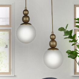 Φωτιστικό Οροφής Latona Megapap e27 Μεταλλικό Δίφωτο Χρώμα Χρυσό 25x25x80εκ.