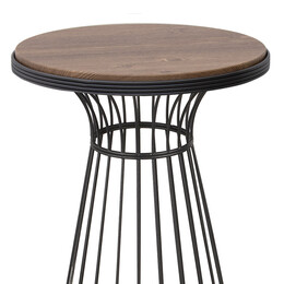 Βοηθητικό Τραπεζάκι Tekosi Megapap Μεταλλικό - mdf Χρώμα Μαύρο - Καρυδί 35x35x58εκ.