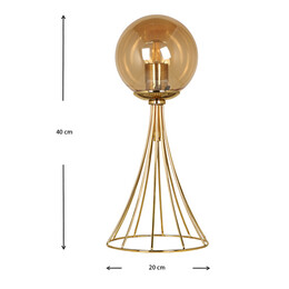 Φωτιστικό Επιτραπέζιο Chavi Megapap e27 Μεταλλικό Χρώμα Χρυσό 20x20x40εκ.