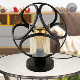 Φωτιστικό Επιτραπέζιο Silvia Megapap e27 Μεταλλικό Χρώμα Μαύρο 20x20x25εκ.