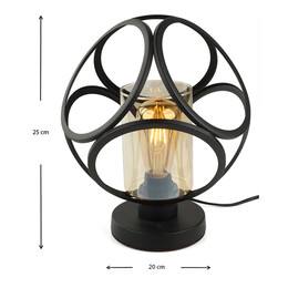 Φωτιστικό Επιτραπέζιο Silvia Megapap e27 Μεταλλικό Χρώμα Μαύρο 20x20x25εκ.