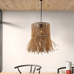 Φωτιστικό Οροφής Biga Megapap e27 από Σιζάλ Μονόφωτο Χρώμα Φυσικό 30x30x90εκ.