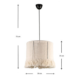 Φωτιστικό Οροφής Silas Megapap e27 από Σχοινί Μονόφωτο Χρώμα Λευκό 30x30x75εκ.