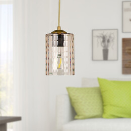 Φωτιστικό Οροφής Alberto Megapap e27 Ακρυλικό Μονόφωτο Χρώμα Χρυσό 10x10x60εκ.