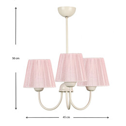 Φωτιστικό Οροφής Ovana Megapap e27 Μεταλλικό - Υφασμάτινο Τρίφωτο Χρώμα ροζ 45x45x50εκ.