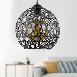 Φωτιστικό Οροφής Dominico Megapap e27 Μεταλλικό Μονόφωτο Χρώμα Μαύρο 24x24x70εκ.