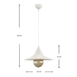 Φωτιστικό Οροφής Silia Megapap e27 Μεταλλικό Μονόφωτο Χρώμα Λευκό 27x27x65εκ.