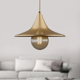 Φωτιστικό Οροφής Silia Megapap e27 Μεταλλικό Μονόφωτο Χρώμα Χρυσό 27x27x65εκ.