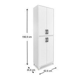 Ντουλάπα Κουζίνας/μπάνιου Charlie Megapap από Μελαμίνη Χρώμα Λευκό 62,6x35,8x190,9εκ.