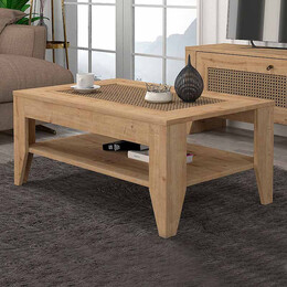 Τραπεζάκι Σαλονιού Madura Megapap από Μελαμίνη Χρώμα Sapphire oak 90x60x40εκ.