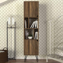 Βιβλιοθήκη Μελαμίνης Norma Megapap Χρώμα Καρυδί 45x35x184εκ.