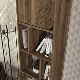 Βιβλιοθήκη Μελαμίνης Norma Megapap Χρώμα Καρυδί 45x35x184εκ.