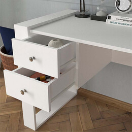 Γραφείο Εργασίας Fernando Megapap από Μελαμίνη Χρώμα Λευκό 158,4x60x72,2εκ.