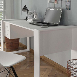 Γραφείο Εργασίας Fernando Megapap από Μελαμίνη Χρώμα Λευκό 158,4x60x72,2εκ.