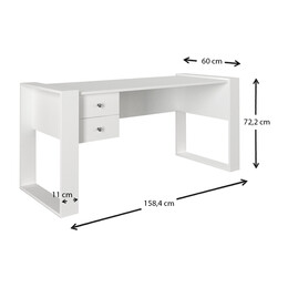 Γραφείο Εργασίας Fernando Megapap από Μελαμίνη Χρώμα Λευκό 158,4x60x72,2εκ.