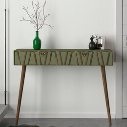 Κονσόλα Επιτοίχια Μελαμίνης Forest Megapap Χρώμα Λαδί - Καρυδί 120x35x89,3εκ.