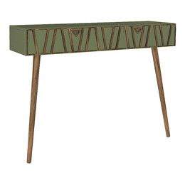 Κονσόλα Επιτοίχια Μελαμίνης Forest Megapap Χρώμα Λαδί - Καρυδί 120x35x89,3εκ.