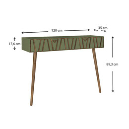 Κονσόλα Επιτοίχια Μελαμίνης Forest Megapap Χρώμα Λαδί - Καρυδί 120x35x89,3εκ.
