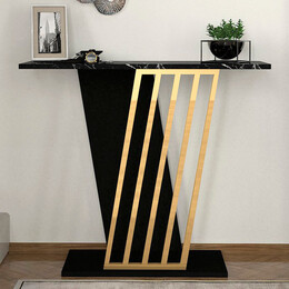 Κονσόλα Μελαμίνης Gravity Megapap Χρώμα Μαύρο εφέ Μαρμάρου - Χρυσό 90x29,6x76,8εκ.