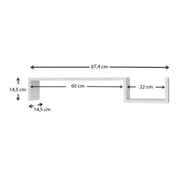 Ραφιέρα Τοίχου Happy Megapap από Μελαμίνη Χρώμα Λευκό 87,4x14,5x14,5εκ.