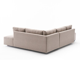 Γωνιακός Καναπές - Κρεβάτι Manama Megapap Δεξιά Γωνία Υφασμάτινος Χρώμα Κρεμ 280x206x85εκ.