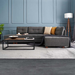 Γωνιακός Καναπές - Κρεβάτι Manama Megapap Δεξιά Γωνία Υφασμάτινος Χρώμα Ανθρακί 280x206x85εκ.