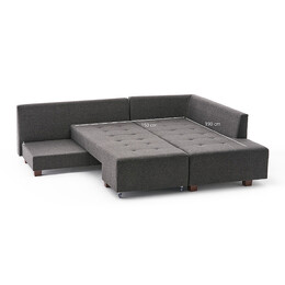 Γωνιακός Καναπές - Κρεβάτι Manama Megapap Δεξιά Γωνία Υφασμάτινος Χρώμα Ανθρακί 280x206x85εκ.
