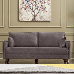 Καναπές Bella Megapap Διθέσιος Υφασμάτινος Χρώμα Καφέ 177x81x85εκ.