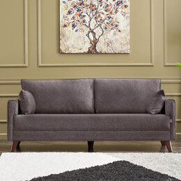 Καναπές Bella Megapap Τριθέσιος Υφασμάτινος Χρώμα Καφέ 208x81x85εκ.