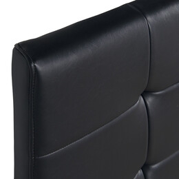 Κρεβάτι Sissy Megapap από Τεχνόδερμα Χρώμα Μαύρο 160x200εκ.