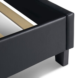 Κρεβάτι Sissy Megapap από Τεχνόδερμα Χρώμα Μαύρο 160x200εκ.