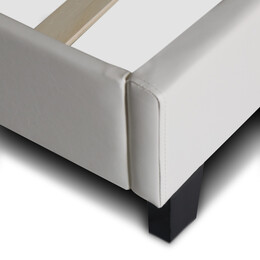 Κρεβάτι Sissy Megapap από Τεχνόδερμα Χρώμα Λευκό 160x200εκ.