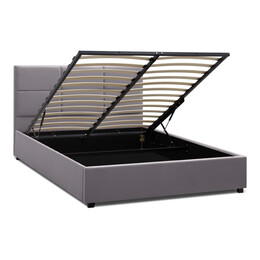 Κρεβάτι Kingston Megapap Βελούδινο με Αποθηκευτικό Χώρο Χρώμα Γκρι 160x200εκ.