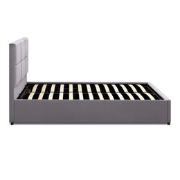 Κρεβάτι Kingston Megapap Βελούδινο με Αποθηκευτικό Χώρο Χρώμα Γκρι 160x200εκ.