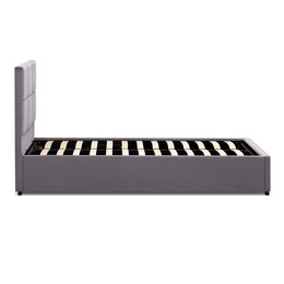 Κρεβάτι Kingston Megapap Βελούδινο με Αποθηκευτικό Χώρο Χρώμα Γκρι 120x200εκ.